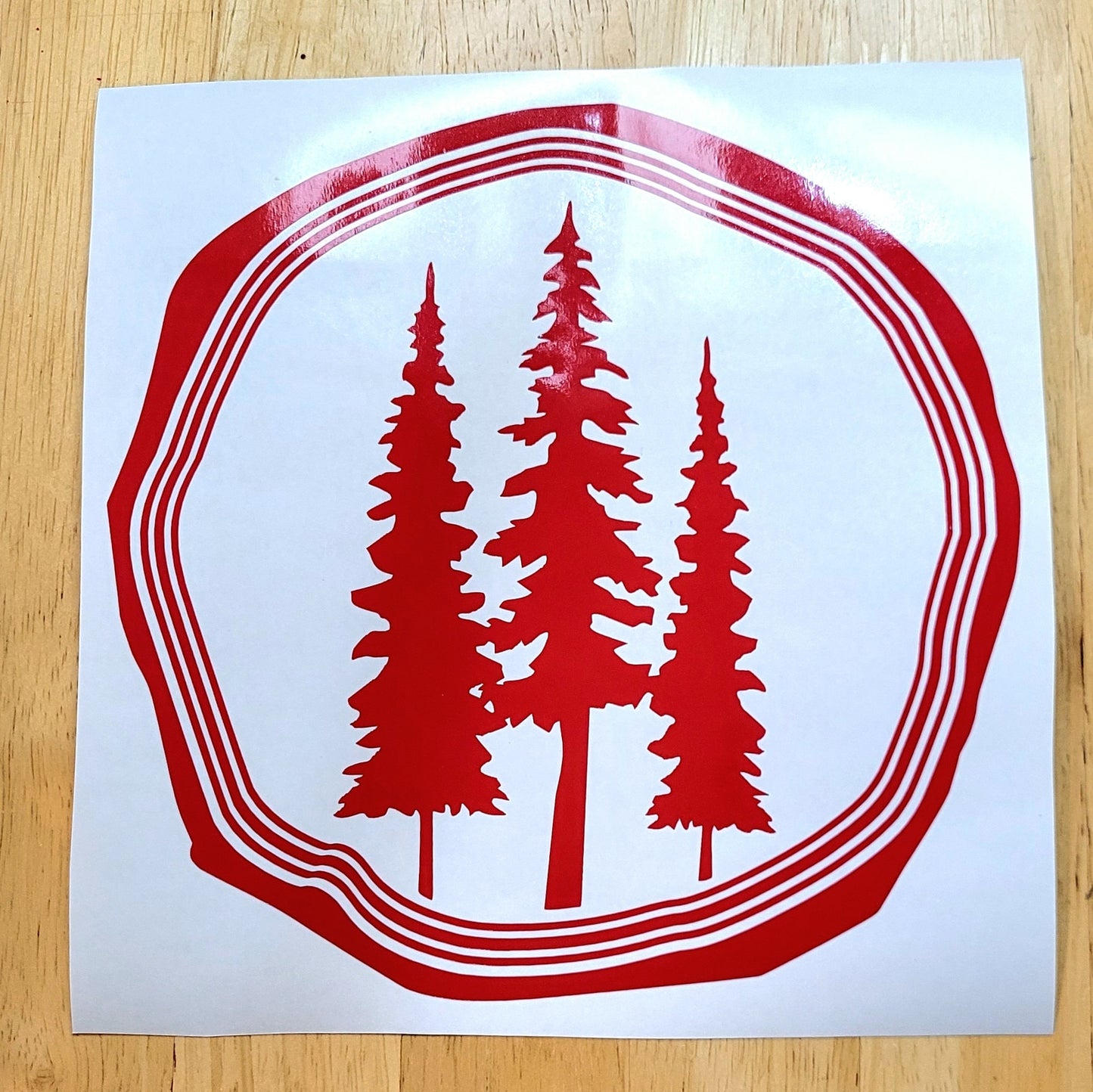 Trees Forest Vinyl Transfer Decal Sticker for Car, Truck, Camper, RV, Van, window, laptop, cup. Multiple Colors offered and large sizes.